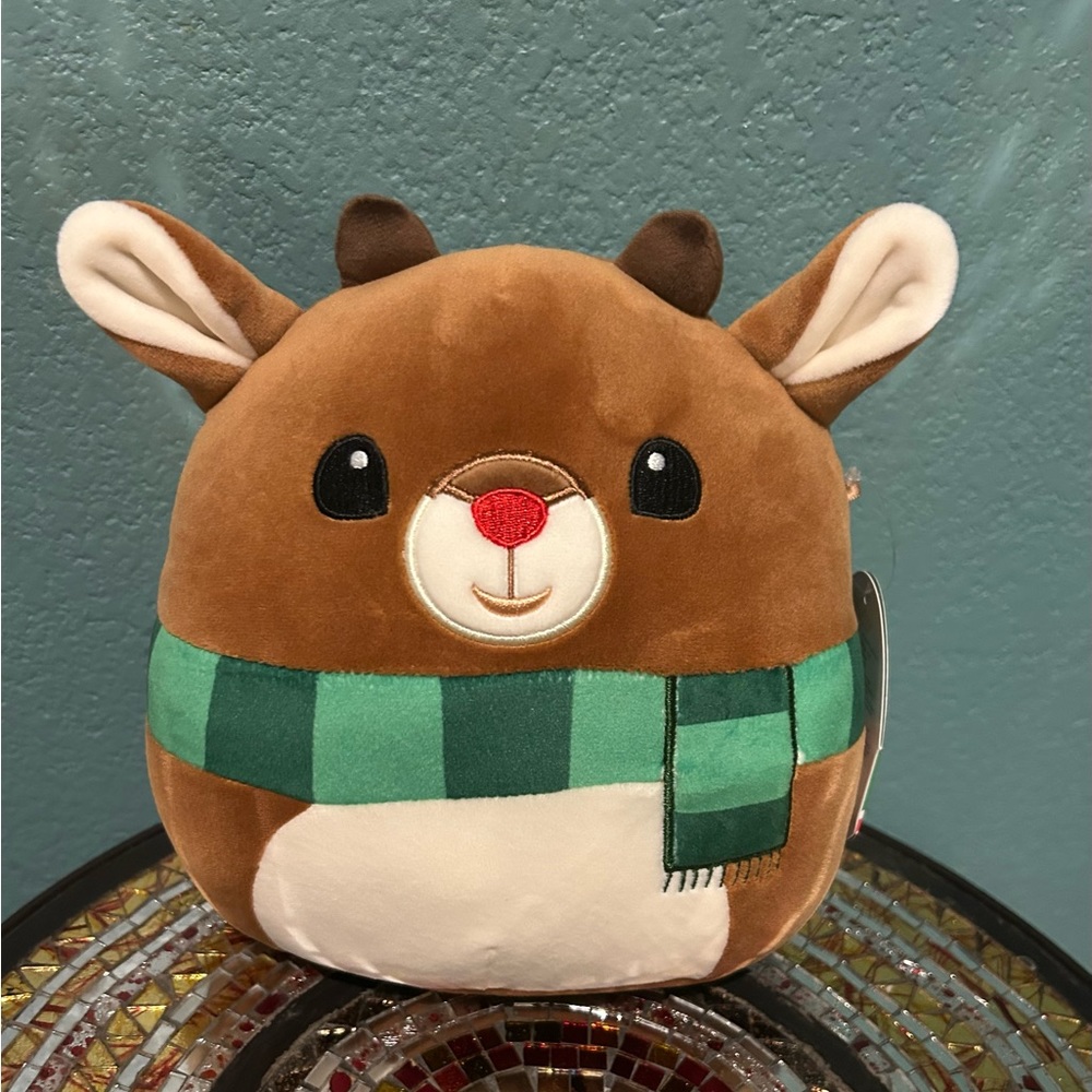 NWT Squishmallows 8” Rudolph The Red Nosed Reindeer(Green Scarf) Holiday 2023
